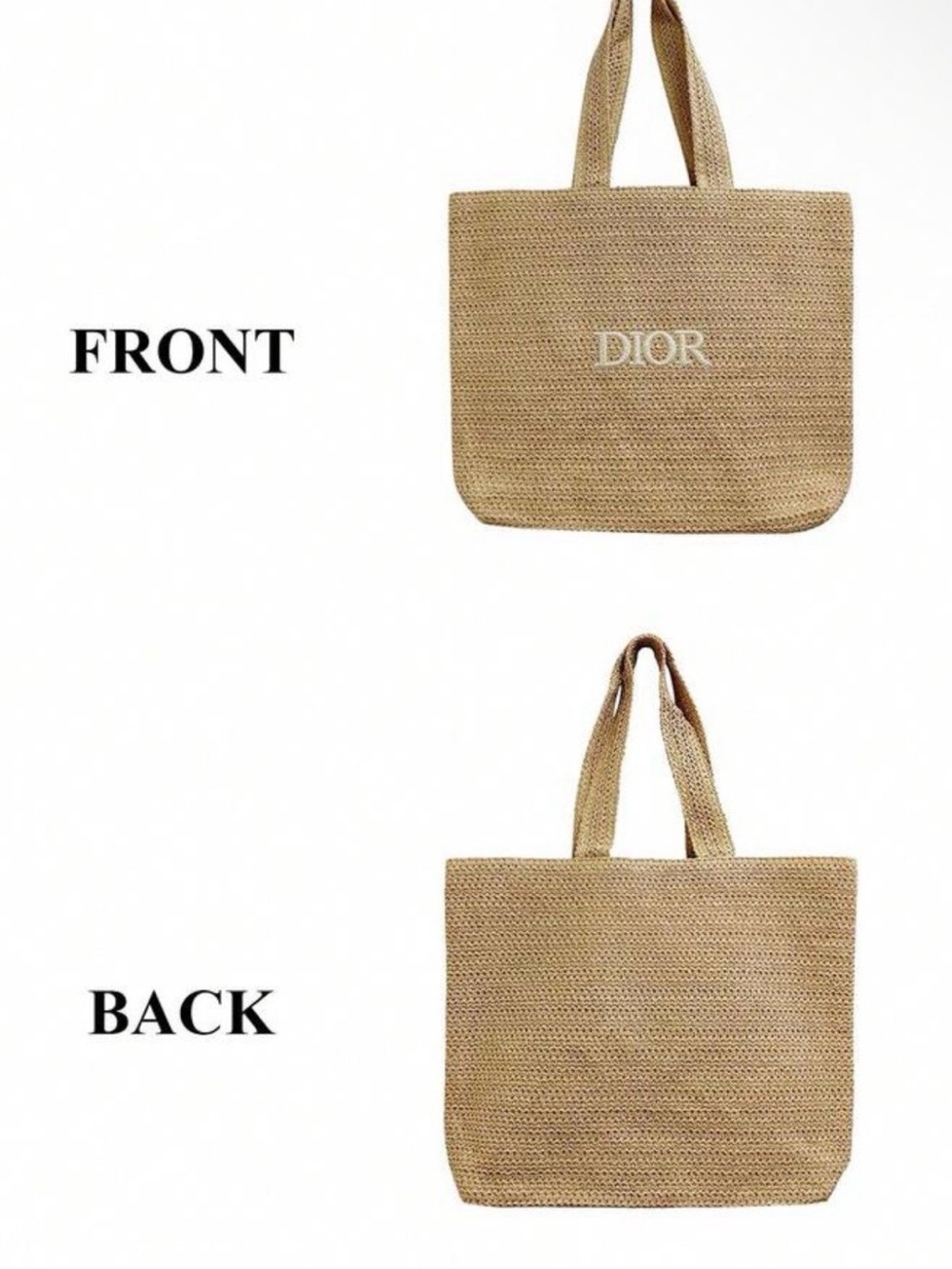 DIOR beauty Natural Raffia Tote; NWOT - Picture 14 of 15